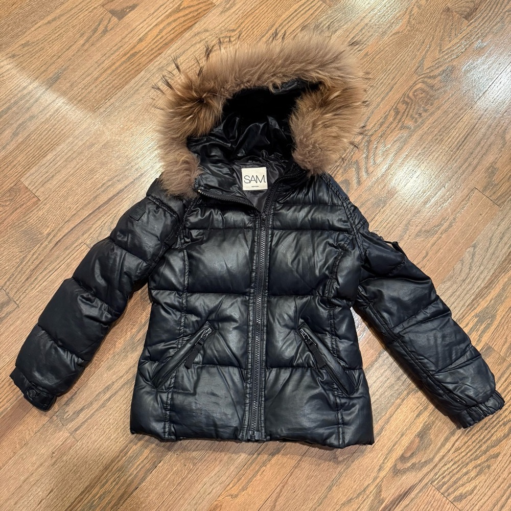 Girl’s SAM. Puffer Jacket with Fur Trim